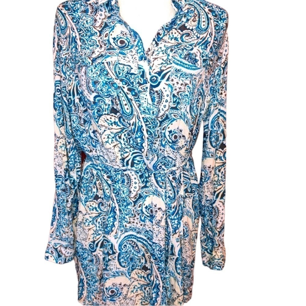 Bit & Bridle Rayon Shirt Dress M